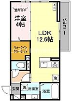 岡山県倉敷市美和2丁目（賃貸アパート1LDK・3階・41.85㎡） その2