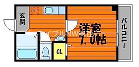 岡山県倉敷市松島（賃貸アパート1K・3階・23.18㎡） その2