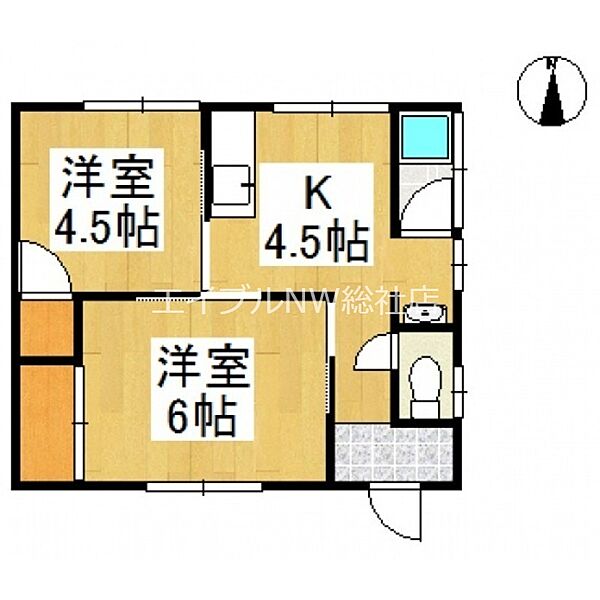 岡山県倉敷市上東(賃貸一戸建2K・1階・34.78㎡)の写真 その2