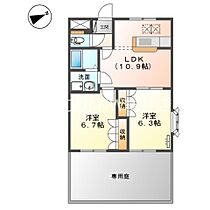 岡山県倉敷市福田町古新田（賃貸アパート2LDK・1階・51.66㎡） その2