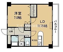 岡山県倉敷市松島（賃貸マンション1LDK・2階・54.19㎡） その2