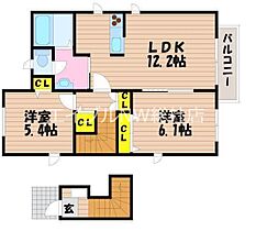 岡山県倉敷市茶屋町（賃貸アパート2LDK・2階・61.80㎡） その2