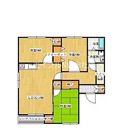 水島臨海鉄道 弥生駅 徒歩21分の賃貸アパート 1階3LDKの間取り