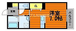 JR山陽本線 倉敷駅 徒歩7分の賃貸アパート 1階ワンルームの間取り