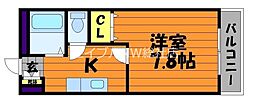 井原鉄道 子守唄の里高屋駅 徒歩11分の賃貸アパート 2階1Kの間取り