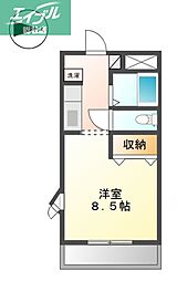 水島臨海鉄道 球場前駅 徒歩19分の賃貸アパート 1階1Kの間取り