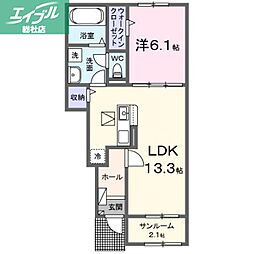 メゾン・ド・アイ 1LDKの間取図画像