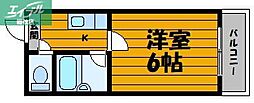 コーポ倉本 1Kの間取図画像