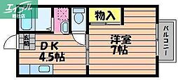 グリーンヒルズF 1DKの間取図画像