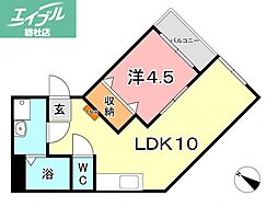 シャレーミーユ 1LDKの間取図画像