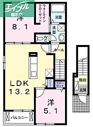 ウィステリアB 2LDKの間取図画像