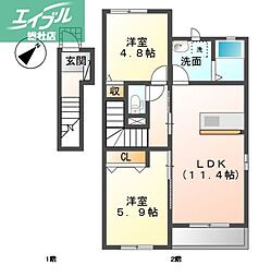 JR山陽本線 西阿知駅 徒歩23分 2階/-