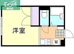 レオパレスナガオ 1Kの間取図画像