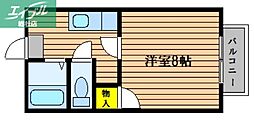 アルカディア総社 1Kの間取図画像