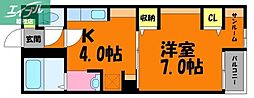 スカイコートマンション2 1Kの間取図画像
