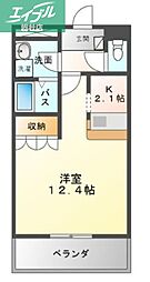 グレイスパレス 1Kの間取図画像