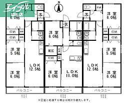パインツリーF 3LDKの間取図画像