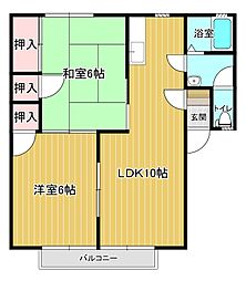 レジデンス野田A 2LDKの間取図画像