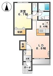 グランベル1 1LDKの間取図画像