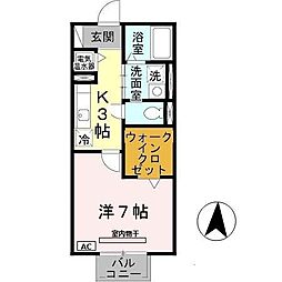 エミネンス豊岡 1Kの間取図画像