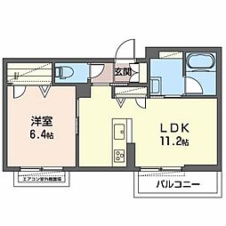 フォレストコート 1LDKの間取図画像