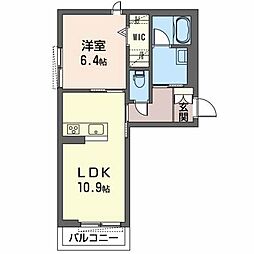 フォレストコート 1LDKの間取図画像