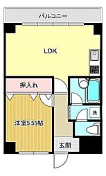 サンファミリー豊岡1st 1LDKの間取図画像