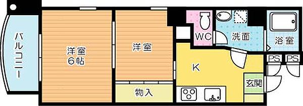 フルールドパリス 801｜福岡県北九州市小倉北区京町１丁目(賃貸マンション2K・8階・29.86㎡)の写真 その2