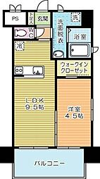 キャトルセゾン中井 8階1LDKの間取り