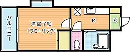 北九ビル 1Kの間取図画像