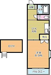 Lino1 1DKの間取図画像