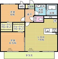 ラ・フィーエ上曽根 2LDKの間取図画像