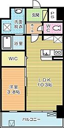 サンフォート小倉 1LDKの間取図画像