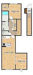 SUN VIA下到津 2LDKの間取図画像