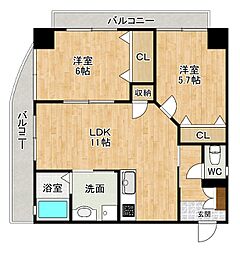 T-THESTYLE 2LDKの間取図画像