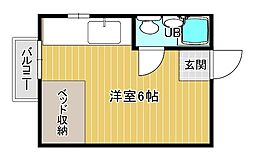 コーポいずみ ワンルームの間取図画像