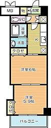 グランディ下曽根 2Kの間取図画像