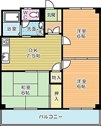 チェリー安部山 3LDKの間取図画像