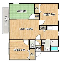 プラティーク・ヴィラB 3LDKの間取図画像