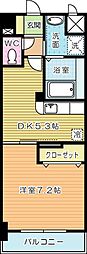 エス・テイト守恒 1DKの間取図画像