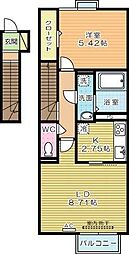 アカイユ3 1LDKの間取図画像