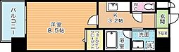 ラ・フェリス城野 1Kの間取図画像