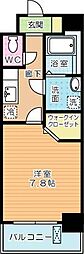 コスモスエム 1Kの間取図画像