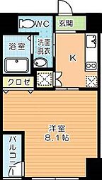 モナトリエ小倉平和通り 1Kの間取図画像
