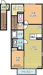 セジュールクサミ2 2LDKの間取図画像