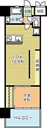 コンプレート古船場 1LDKの間取図画像