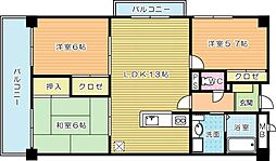 サンシティアヴァンテ 3LDKの間取図画像