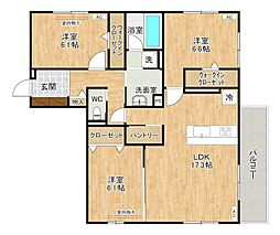 D-ROOM原町 3LDKの間取図画像