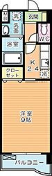 アーバンフォレスト片野 1Kの間取図画像