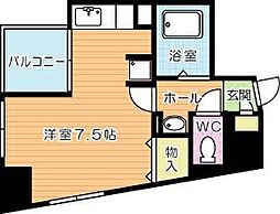 マリアビル ワンルームの間取図画像